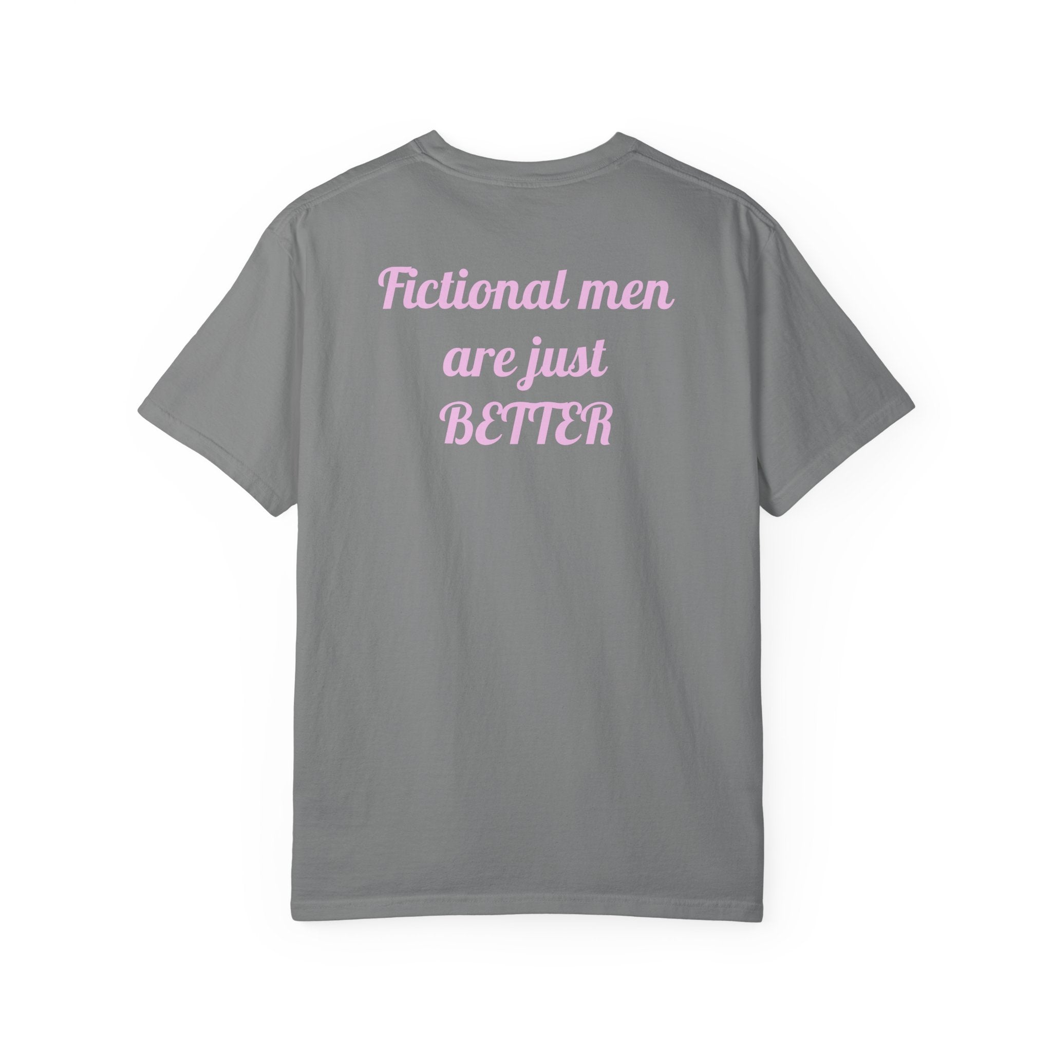 "Touch Her & Die" Gothic Reading Tee (Back: "Fictional Men Are Just Better")