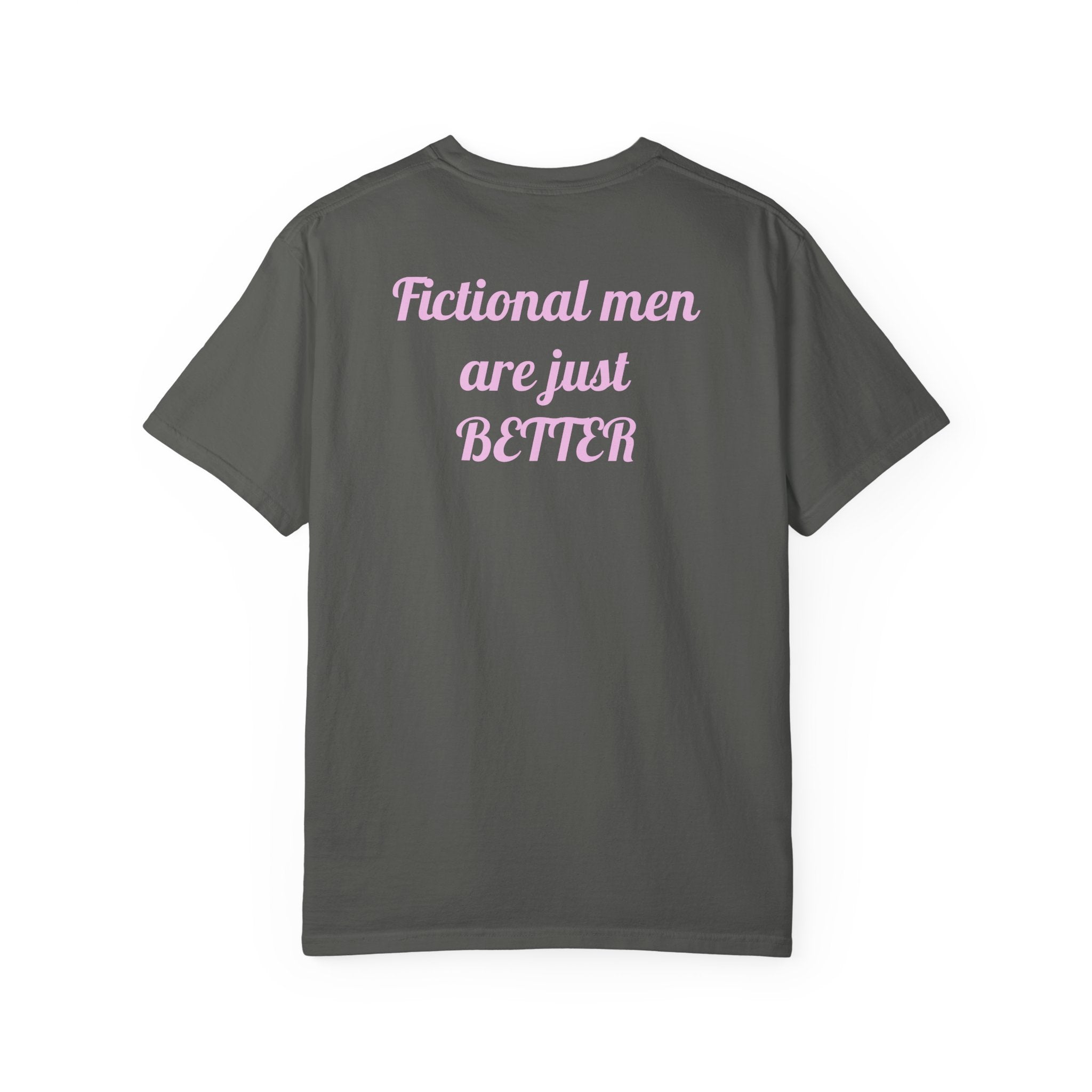 "Touch Her & Die" Gothic Reading Tee (Back: "Fictional Men Are Just Better")