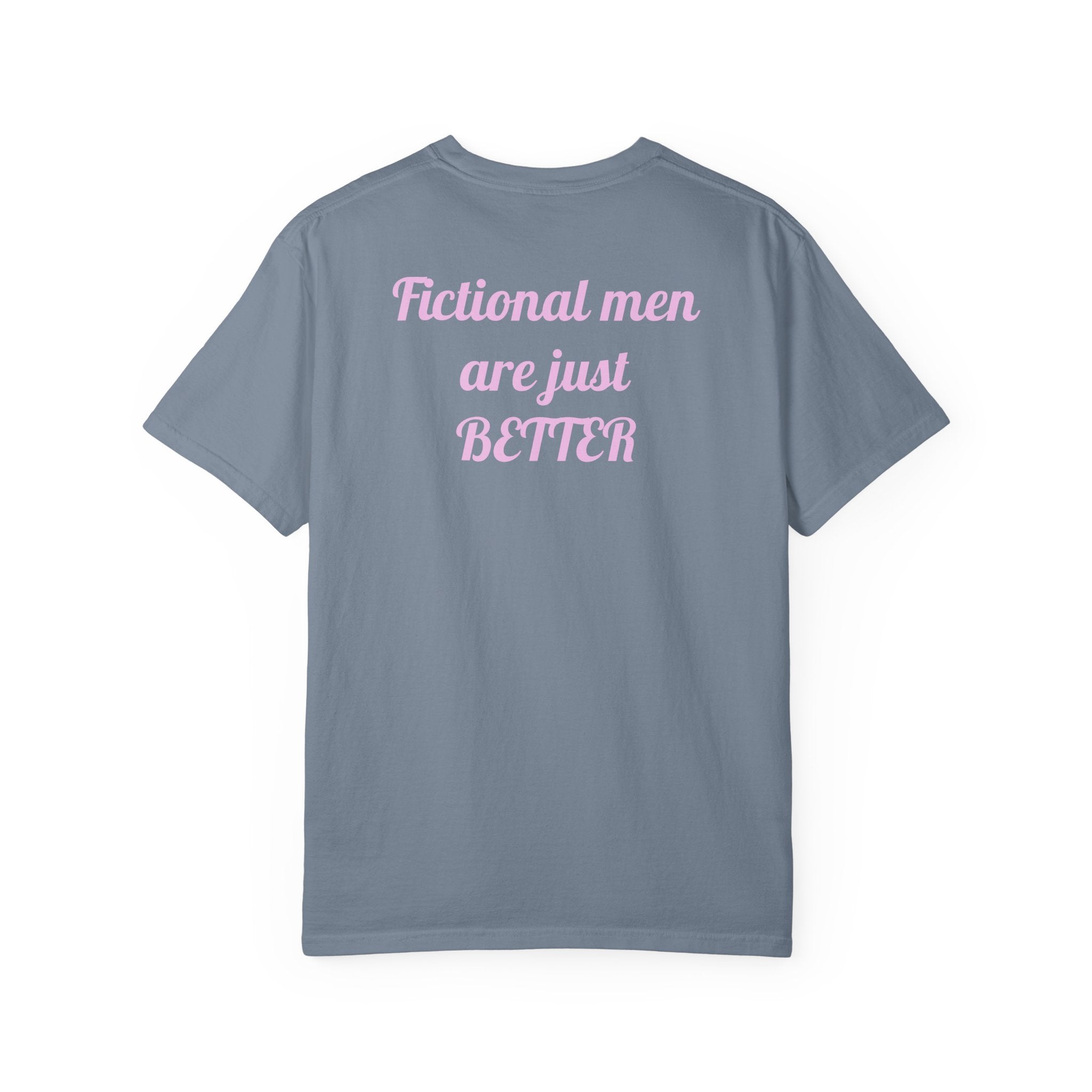 "Touch Her & Die" Gothic Reading Tee (Back: "Fictional Men Are Just Better")