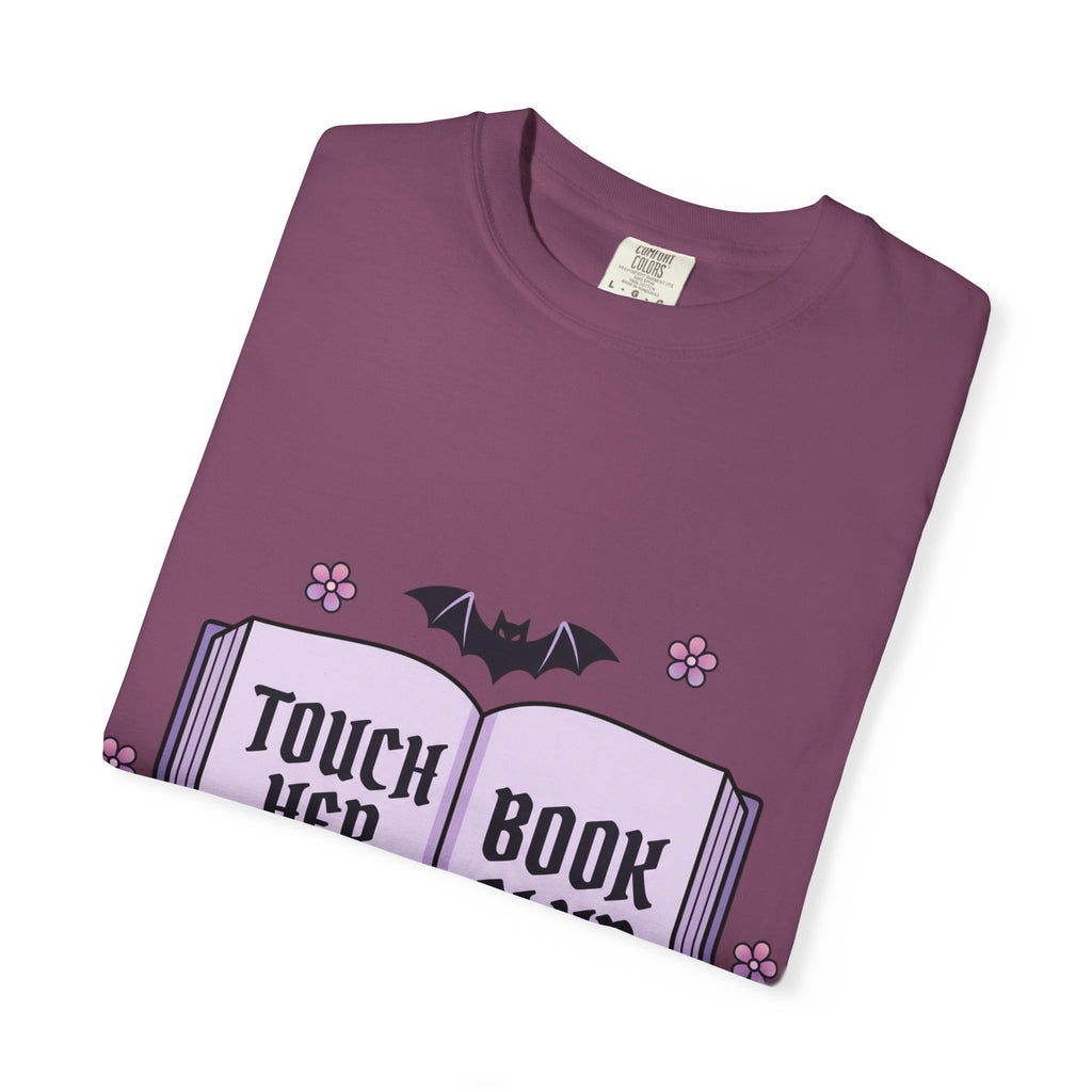 "Touch Her & Die" Gothic Reading Tee (Back: "Fictional Men Are Just Better")
