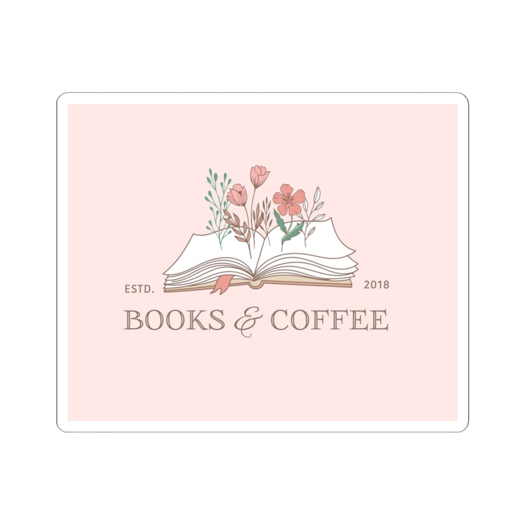 Books & Coffee Floral Sticker