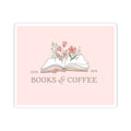 Books & Coffee Floral Sticker