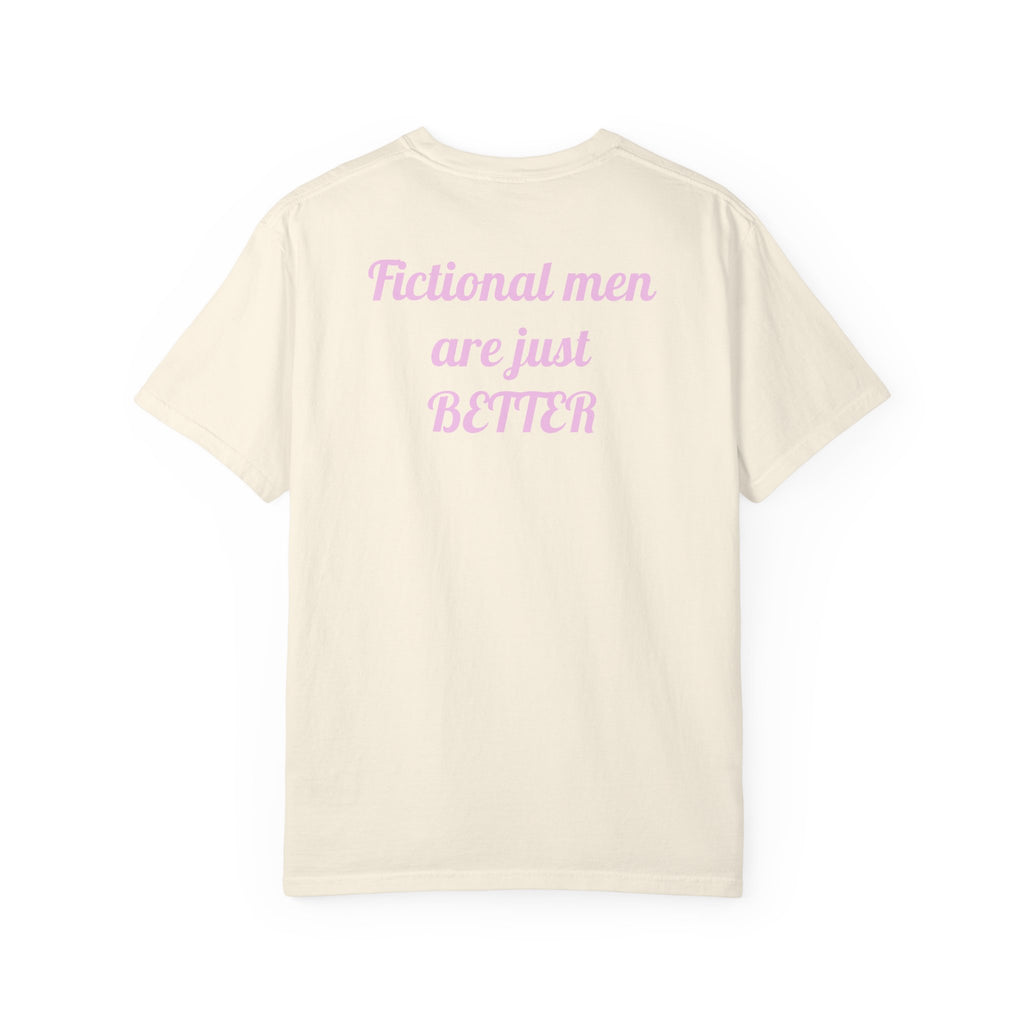 "Touch Her & Die" Gothic Reading Tee (Back: "Fictional Men Are Just Better")