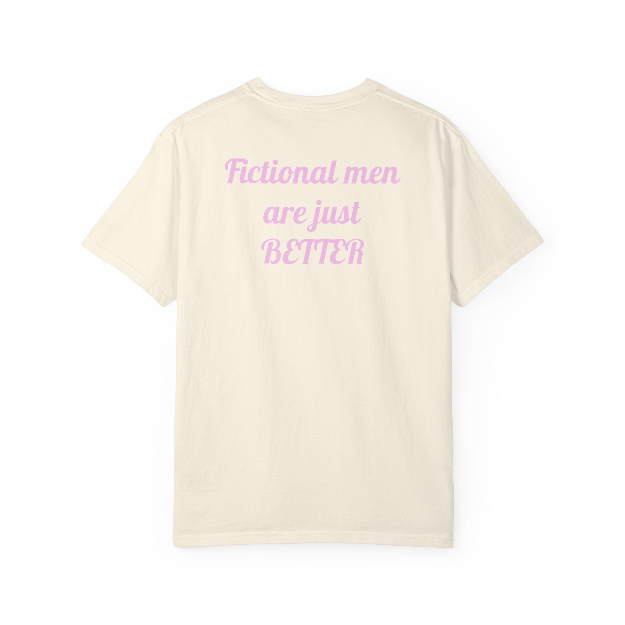 "Touch Her & Die" Gothic Reading Tee (Back: "Fictional Men Are Just Better")