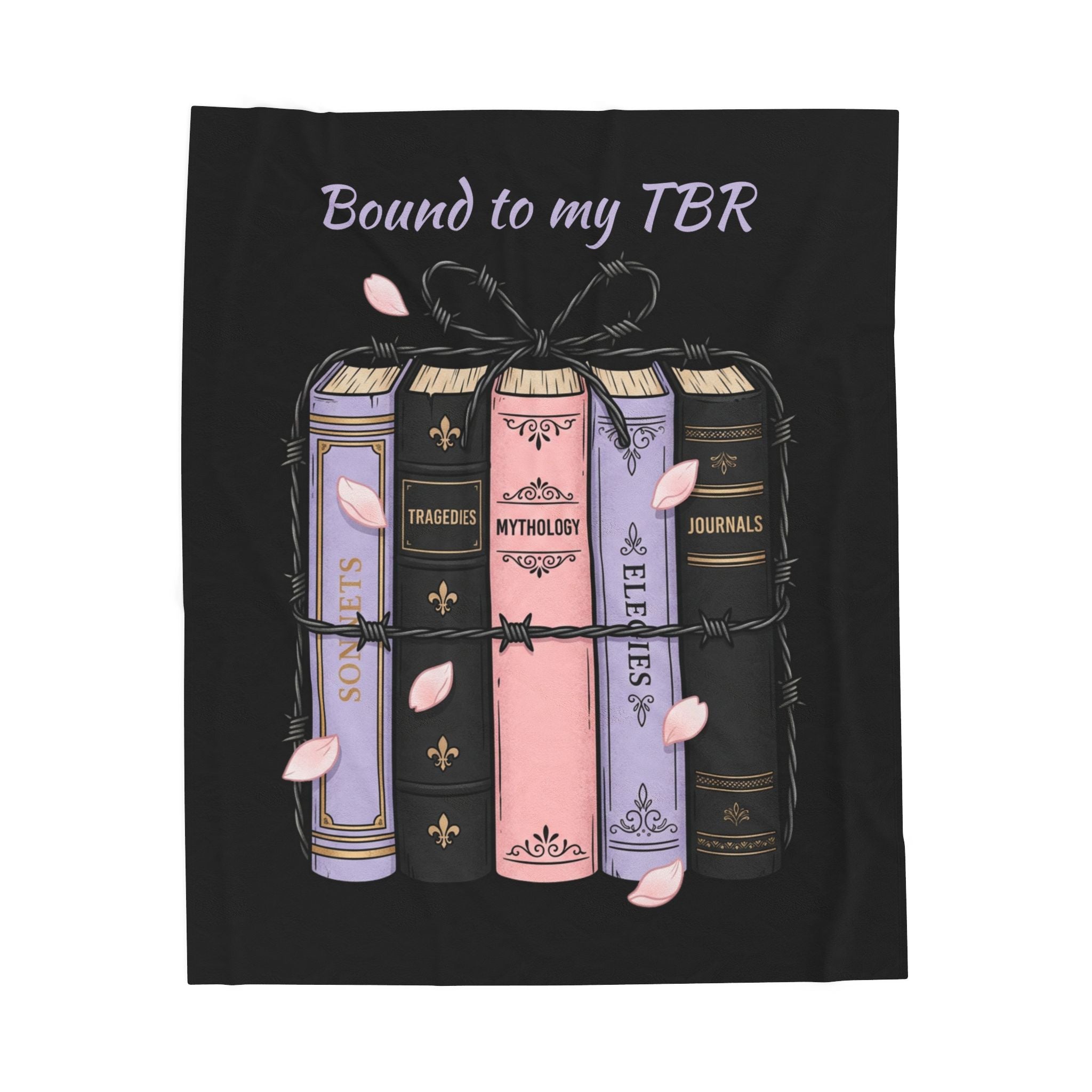 Velveteen Plush Blanket — "Bound to My TBR" Booklover Throw