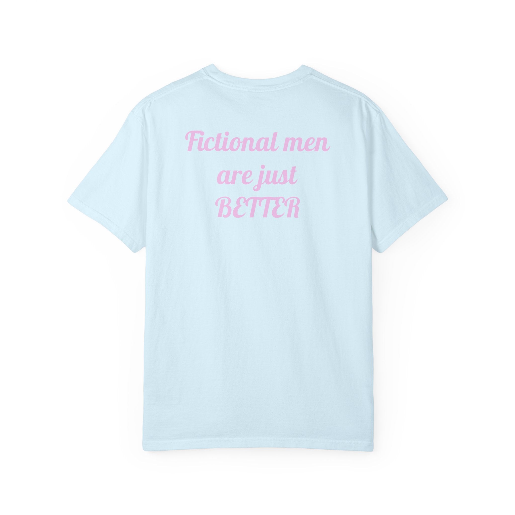 "Touch Her & Die" Gothic Reading Tee (Back: "Fictional Men Are Just Better")