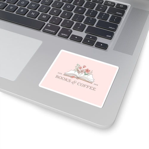 Books & Coffee Floral Sticker