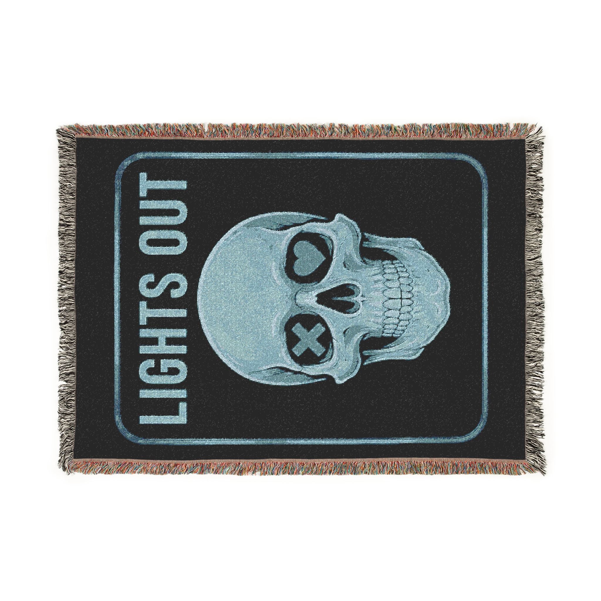 Skull 'Lights Out' Woven Throw Blanket
