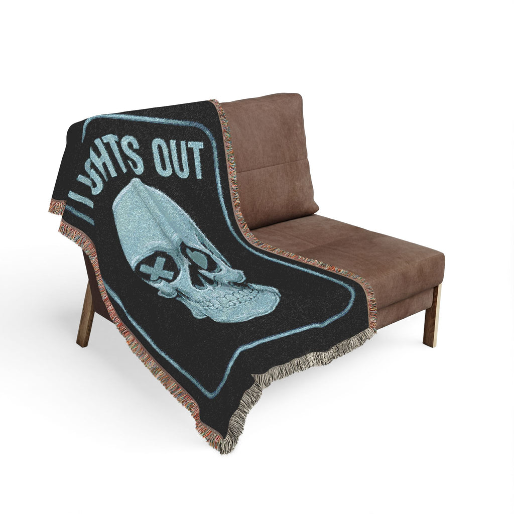 Skull 'Lights Out' Woven Throw Blanket