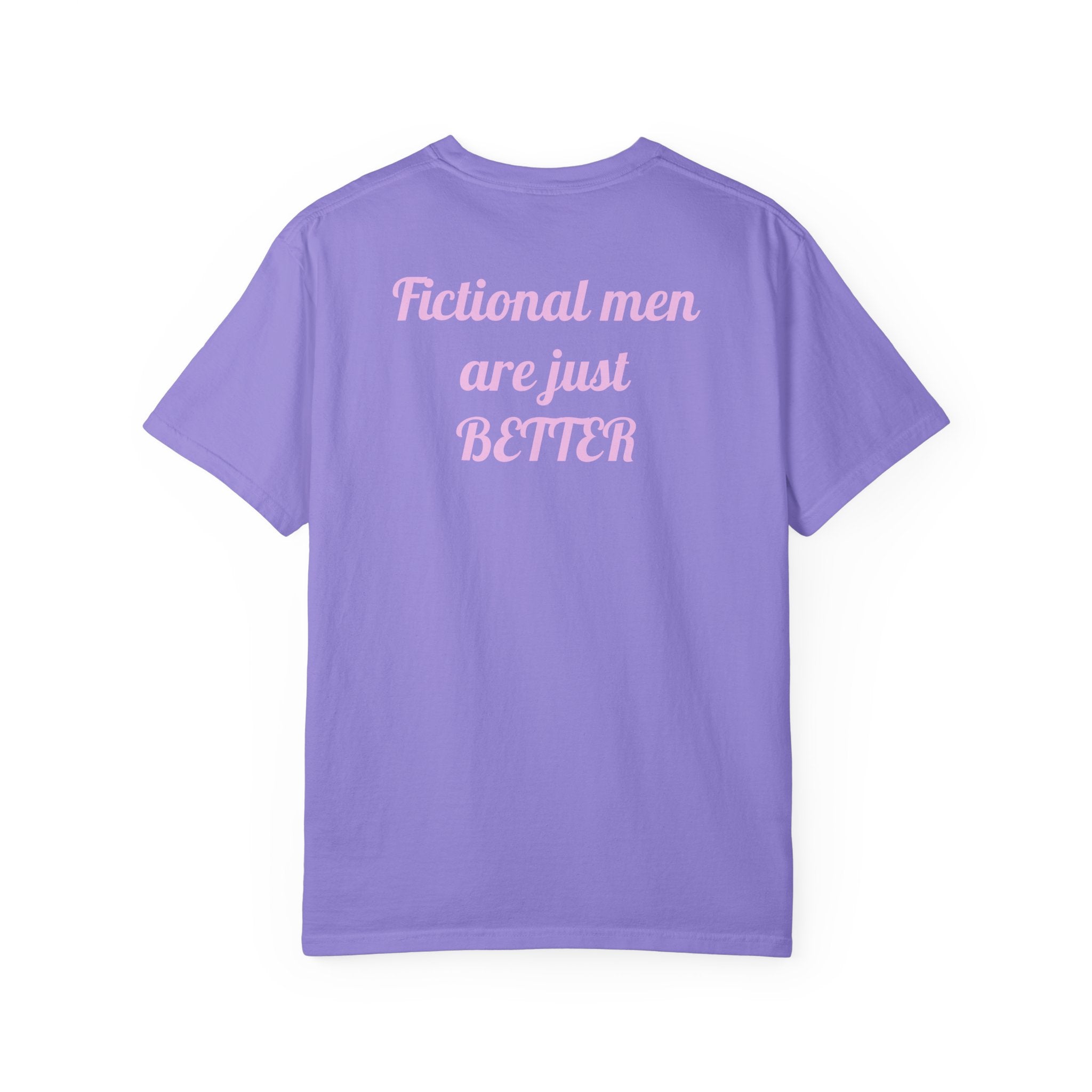 "Touch Her & Die" Gothic Reading Tee (Back: "Fictional Men Are Just Better")