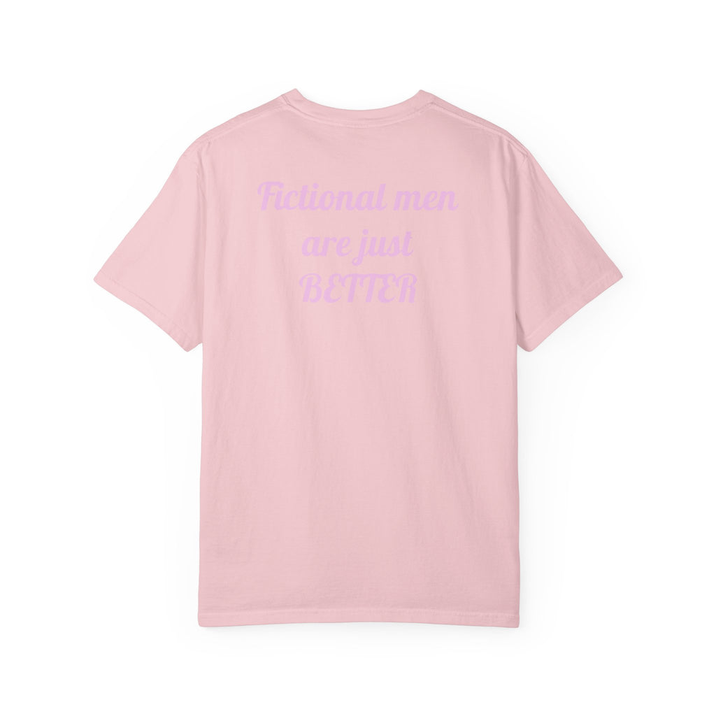 "Touch Her & Die" Gothic Reading Tee (Back: "Fictional Men Are Just Better")
