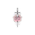 Sword Through Rose Kiss-Cut Sticker — Pink Floral Dagger Sticker for Laptops, Journals & Gift
