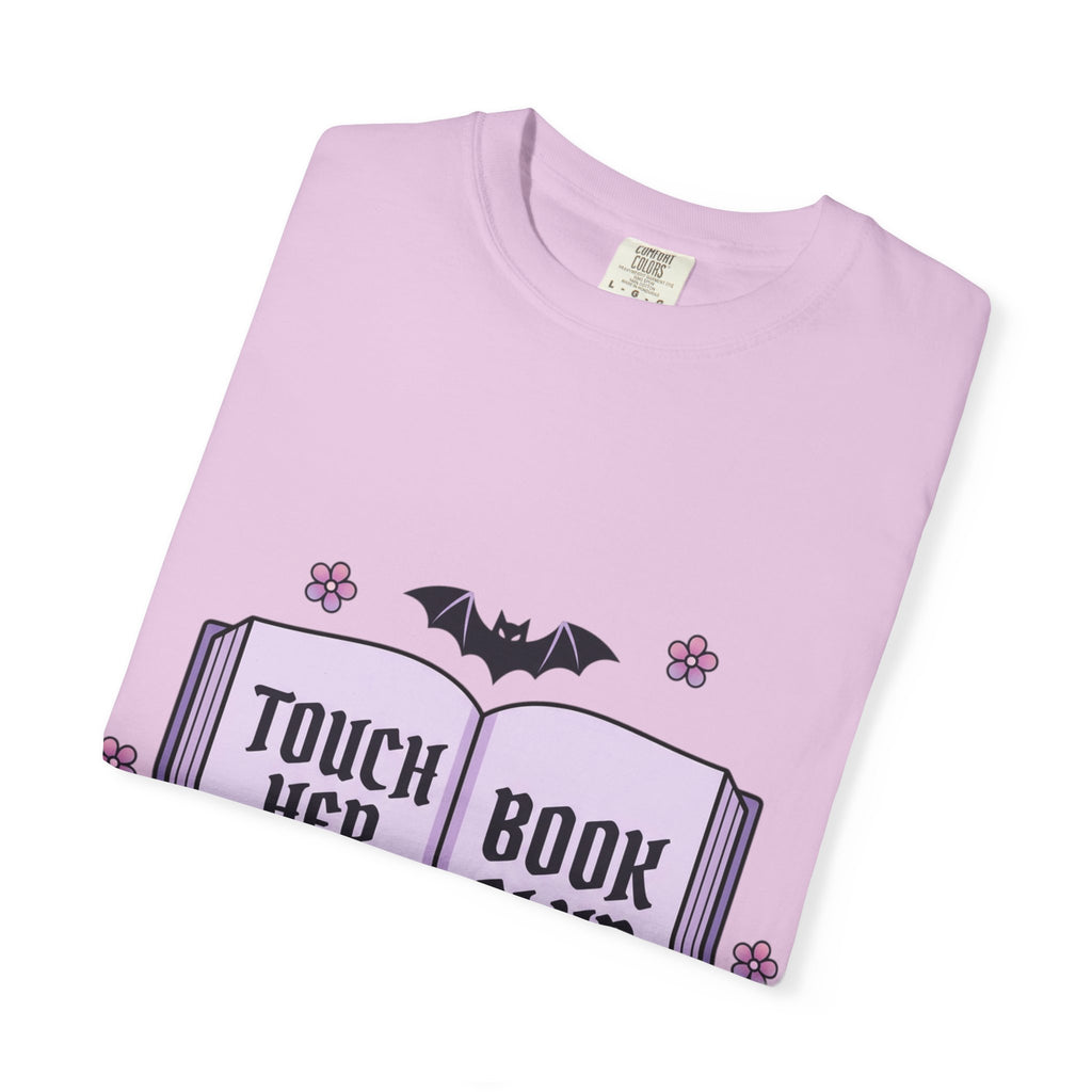"Touch Her & Die" Gothic Reading Tee (Back: "Fictional Men Are Just Better")