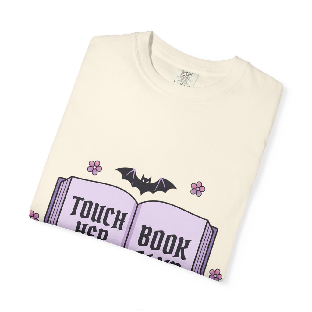 "Touch Her & Die" Gothic Reading Tee (Back: "Fictional Men Are Just Better")