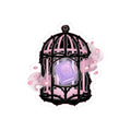 Tarot Book in Cage Sticker — Pastel Goth Laptop Kiss-Cut Sticker