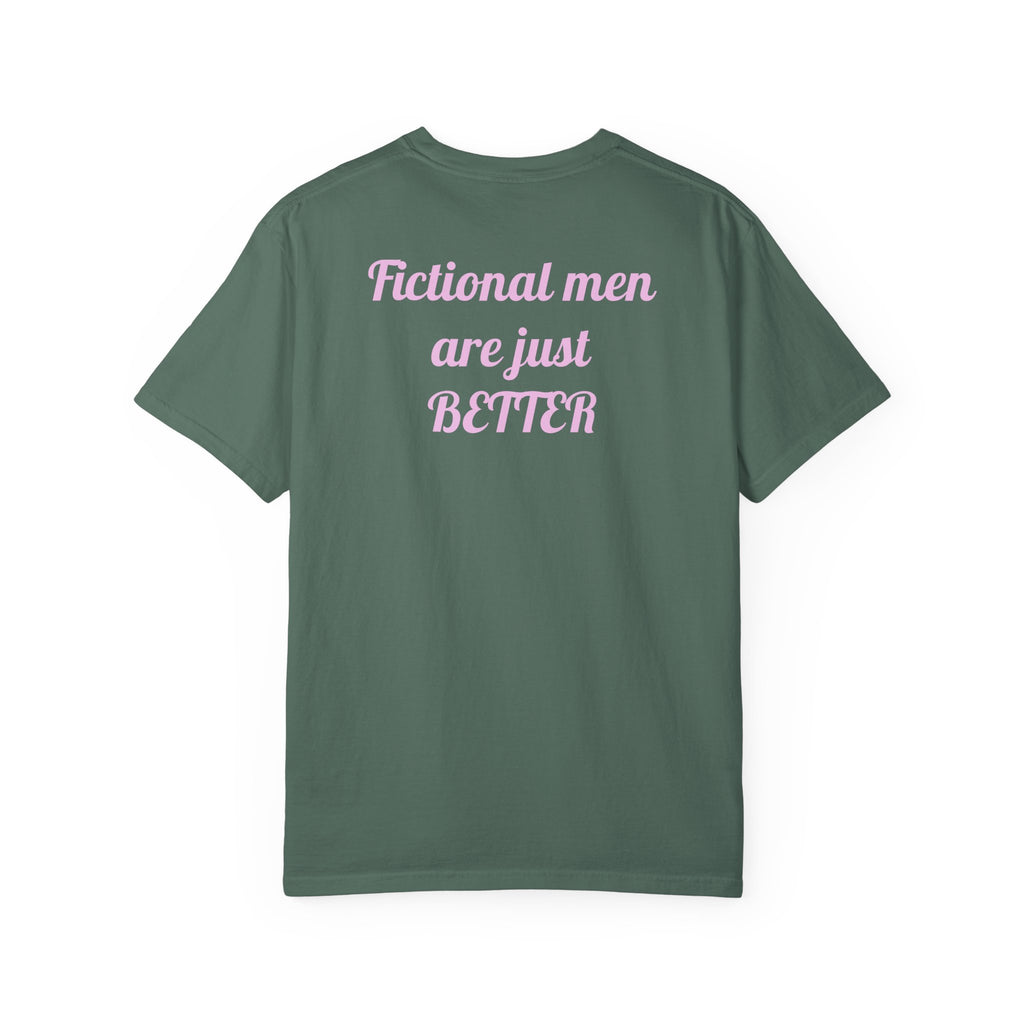 "Touch Her & Die" Gothic Reading Tee (Back: "Fictional Men Are Just Better")