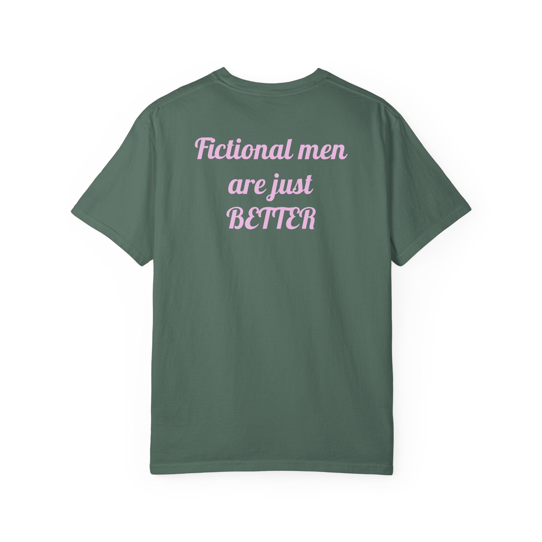 "Touch Her & Die" Gothic Reading Tee (Back: "Fictional Men Are Just Better")