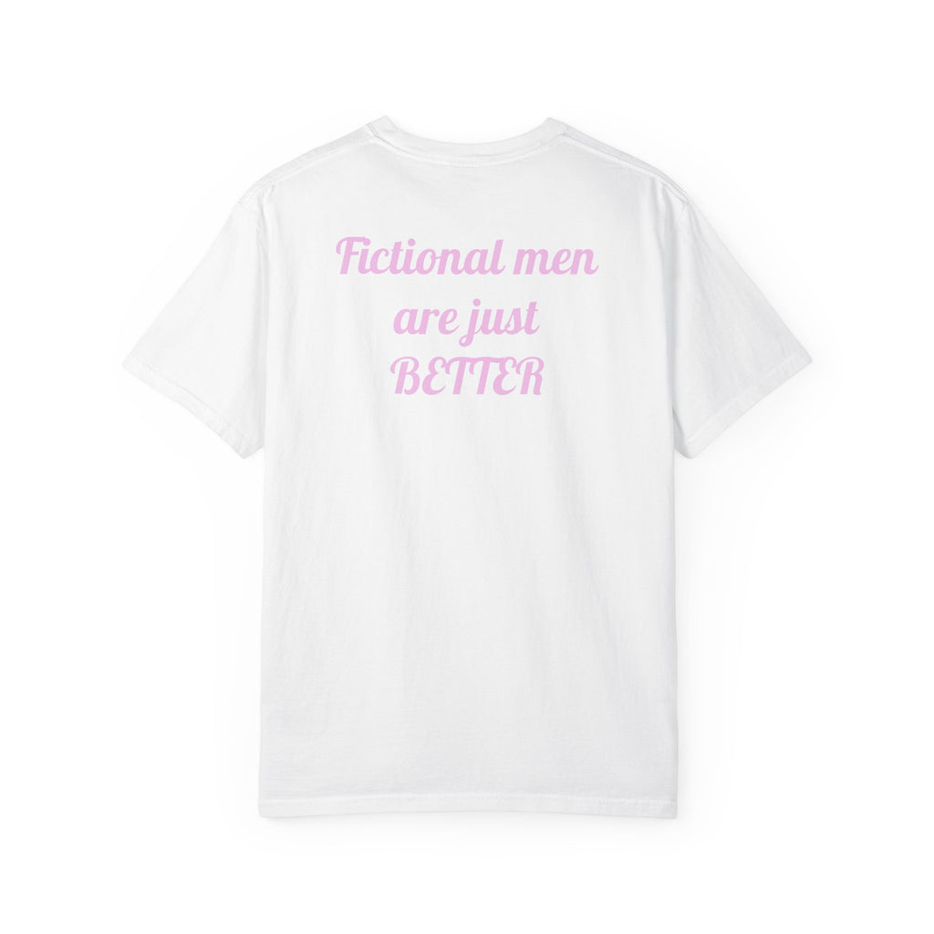 "Touch Her & Die" Gothic Reading Tee (Back: "Fictional Men Are Just Better")